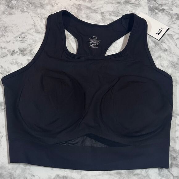 Knix Racerback Pullover Sports Bra XXL++ Black Med Impact Support Wicking NWT - Picture 3 of 9